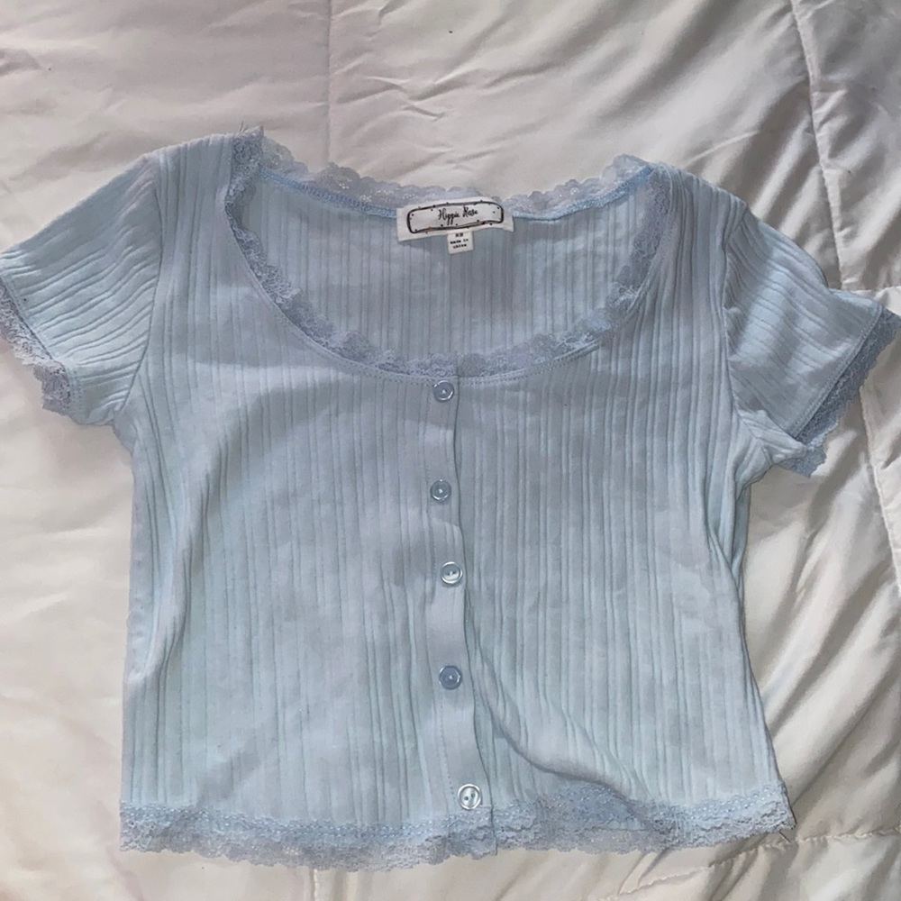 Baby blue crop top